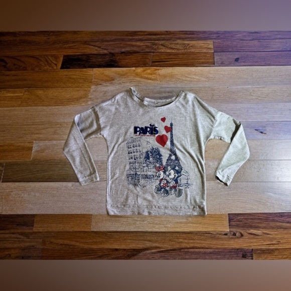 Disney Parks Epcot Paris Long Sleeve, Size XL Mikey, Minnie gray T-shirt  cotton - Picture 3 of 16